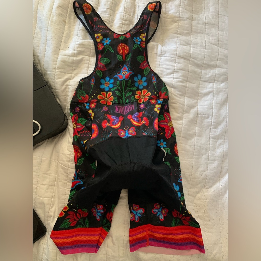 Cycology Black and Red Athletic Bib Shorts with Bold Design